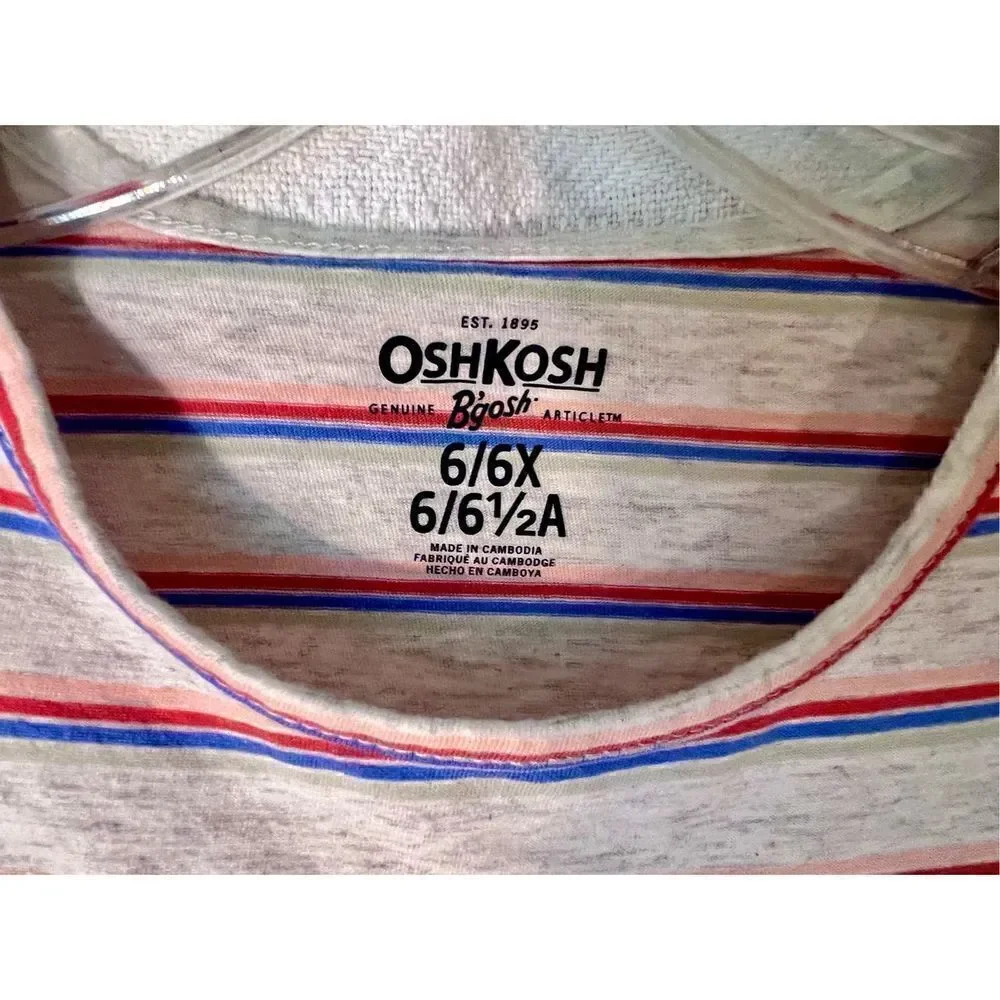 OshKosh B'Gosh Striped Shirt Girls Size 6/6X